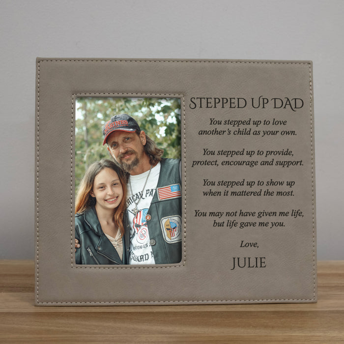 Personalized Stepped Up Dad Picture Frame