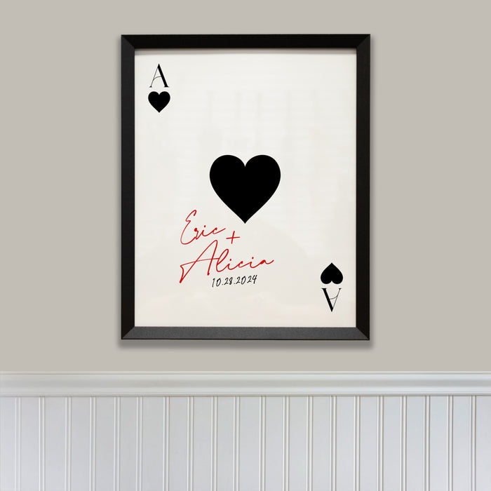 Personalized "Ace Card" Wedding Framed Art For Couple