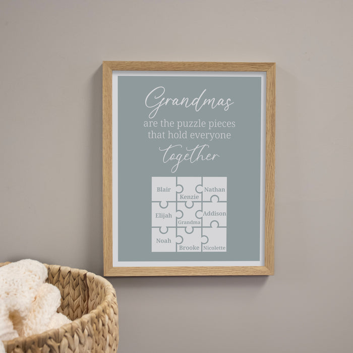 Personalized "Grandma Holds the Pieces Together" Wall Sign