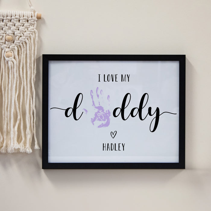 Personalized Handprint Daddy Framed Wall Art Sign