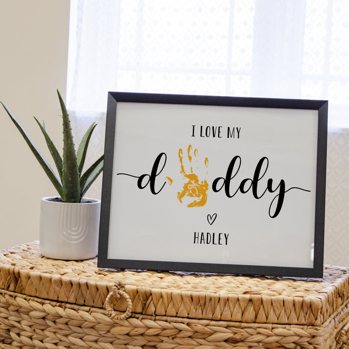 Personalized Handprint Daddy Framed Wall Art Sign