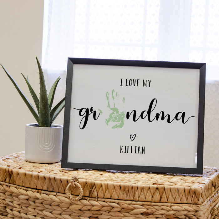 Personalized Handprint Grandma Framed Wall Art Sign