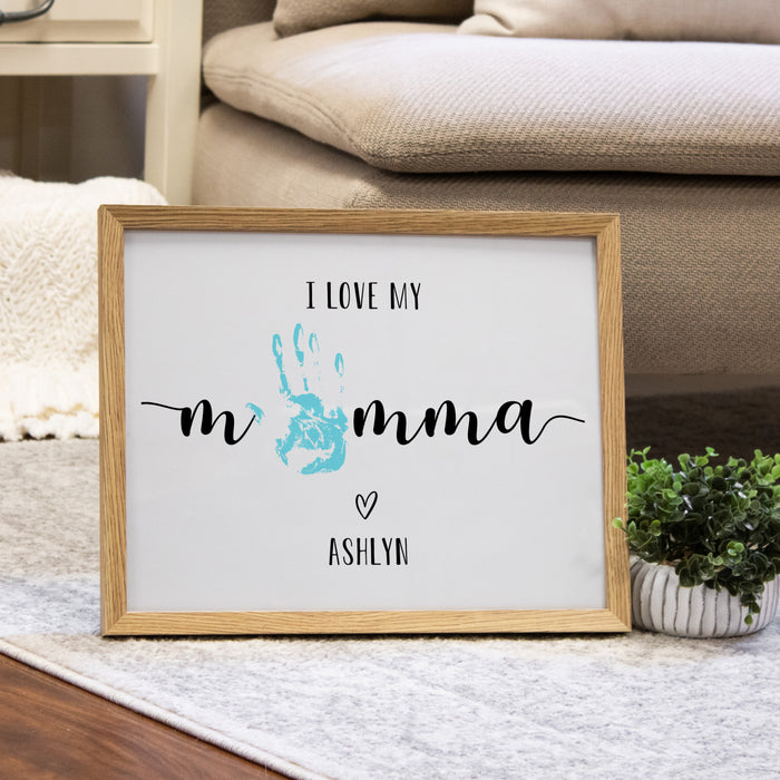 Personalized Handprint Momma Framed Wall Art Sign