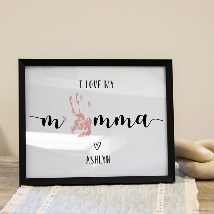 Personalized Handprint Momma Framed Wall Art Sign