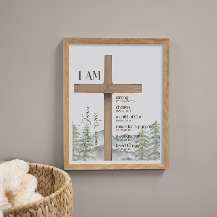 Personalized Rustic Cross and Bible Verse Wall Sign