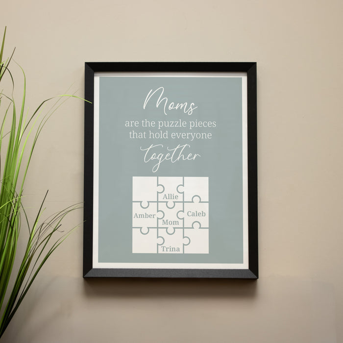Personalized "Mom Holds the Pieces Together" Wall Sign