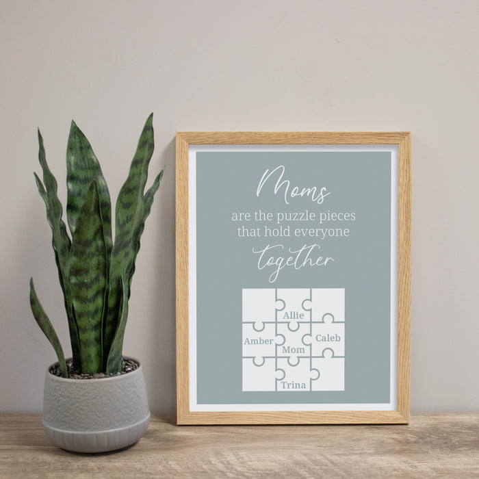 Personalized "Mom Holds the Pieces Together" Wall Sign
