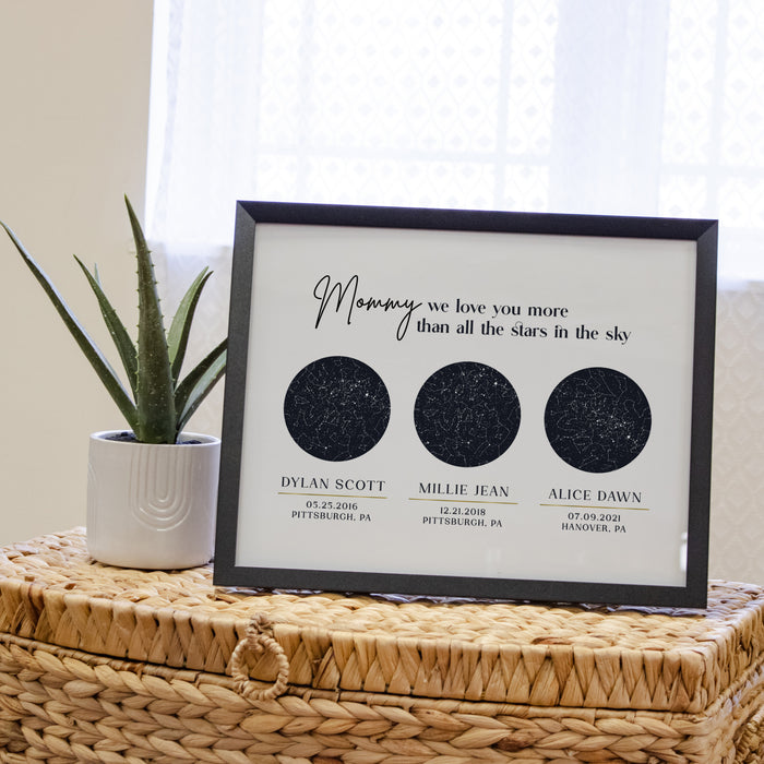 Personalized Mommy Star Map Framed Photo Wall Sign
