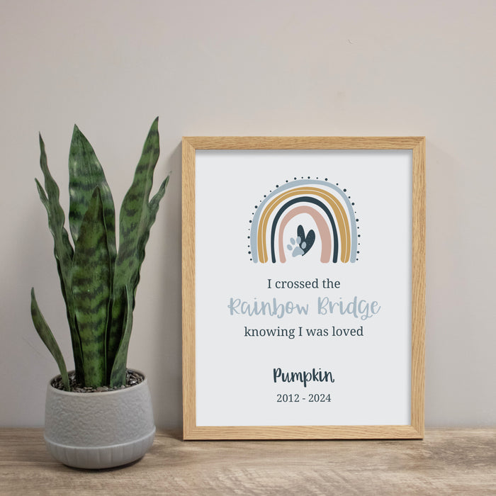 Personalized Rainbow Bridge Dog or Cat Memorial Wall Sign