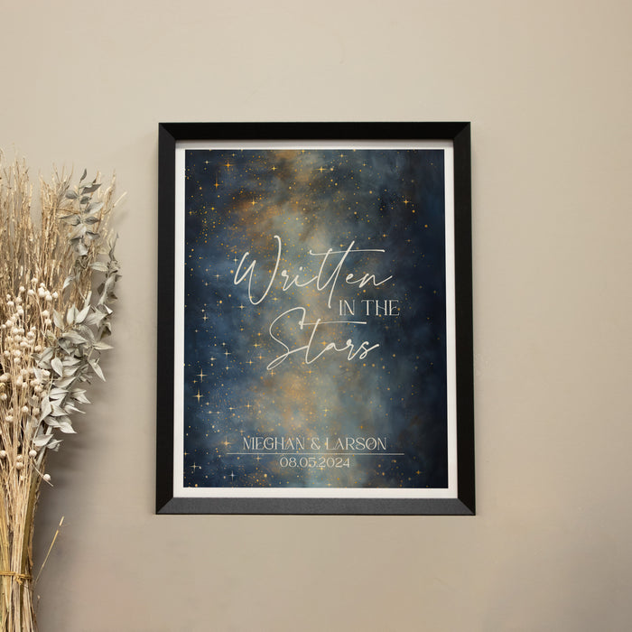 Framed "Written In The Stars" Couple Names Wall Sign
