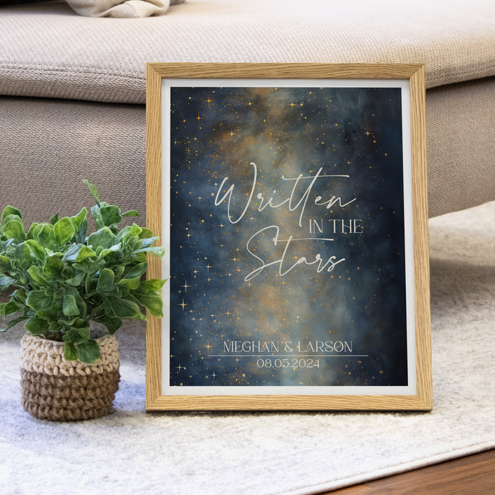 Framed "Written In The Stars" Couple Names Wall Sign