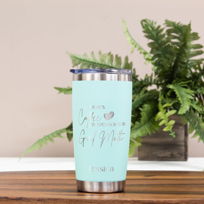 Personalized Sponsored By Girl Math Stainless Tumbler