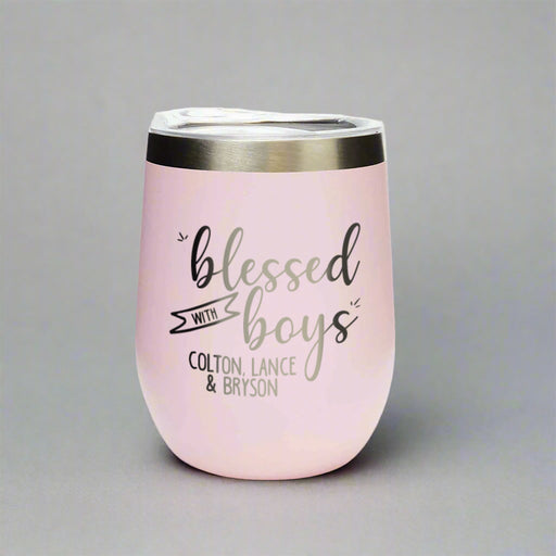 Personalized boy parent wine cup