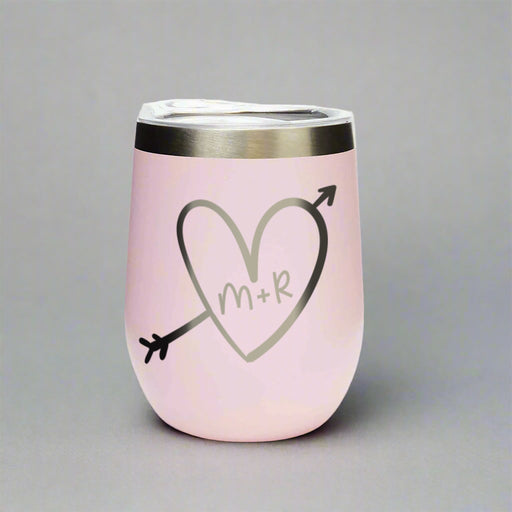 Personalized couple initials wine cup