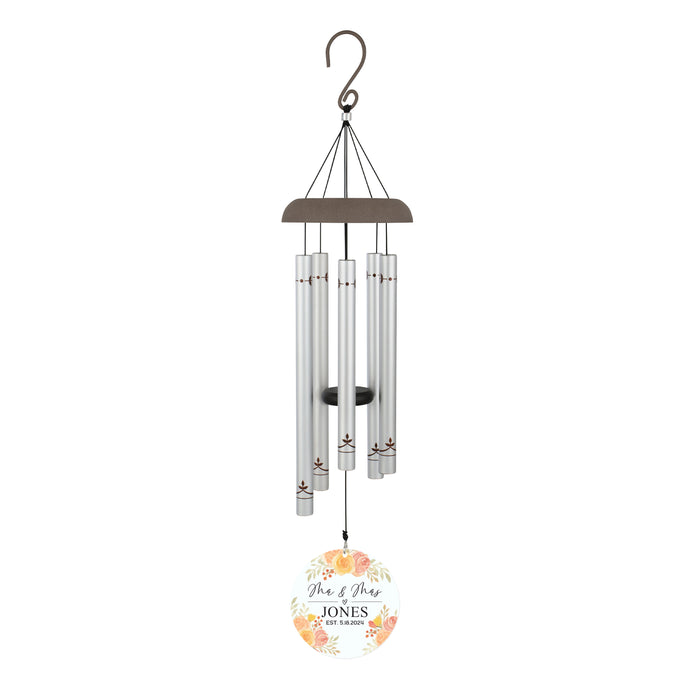 Personalized "Mr & Mrs" Printed Wedding Wind Chime