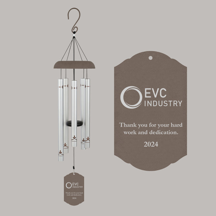 Personalized wind chime with company logo