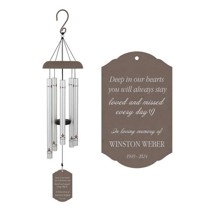 Personalized "Deep In Our Hearts" Memorial Wind Chime