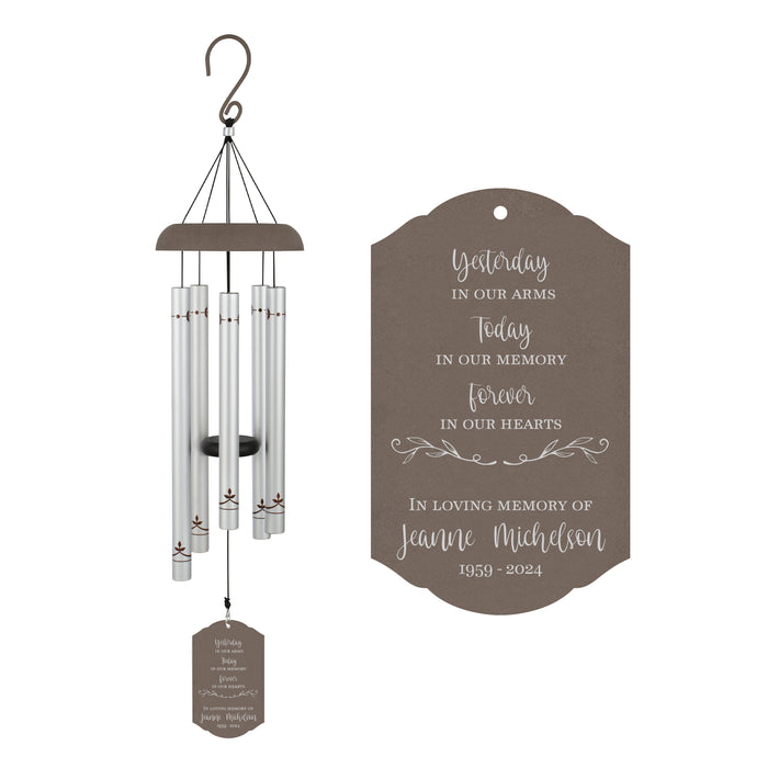 Personalized "Yesterday Today Forever" Memorial Wind Chime