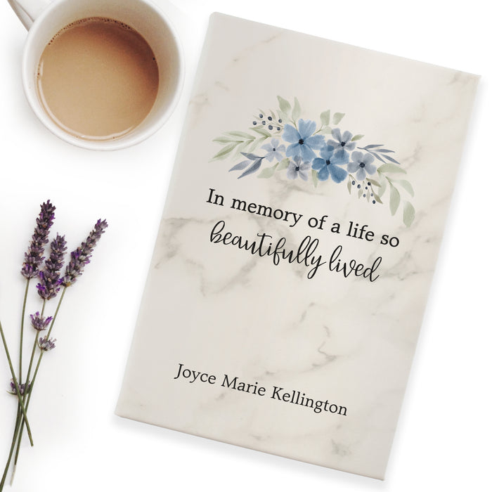 Personalized "In Memory of a Life So Beautifully Lived" Grief Journal