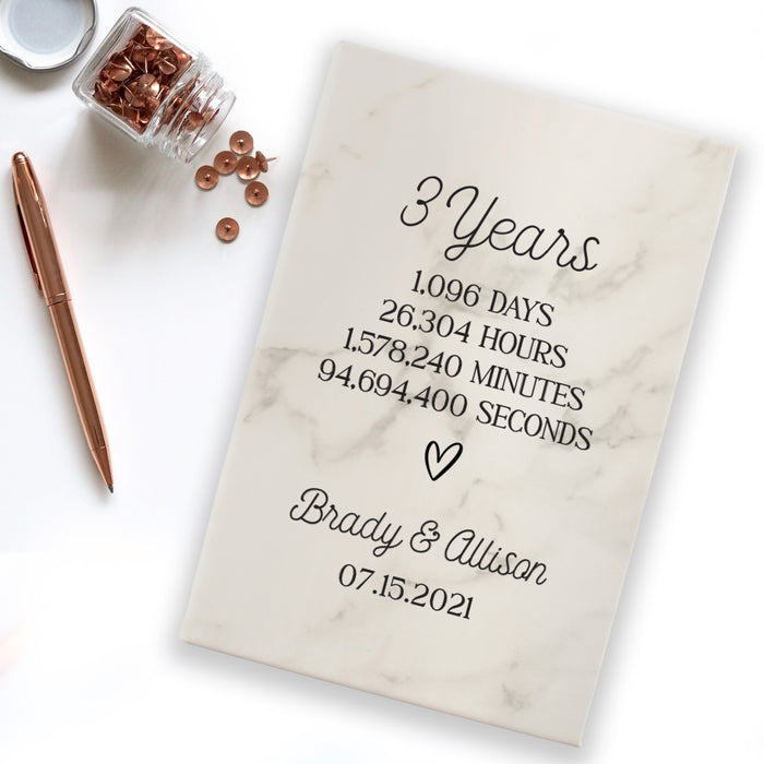 Personalized Anniversary "Years, Days, Hours, Minutes, Seconds" Journal