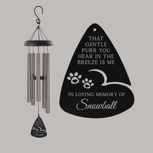 Personalized cat memorial wind chime