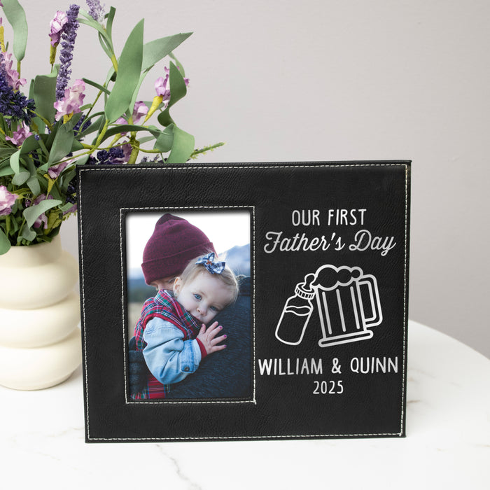 Personalized Our First Father's Day Cheers Picture Frame