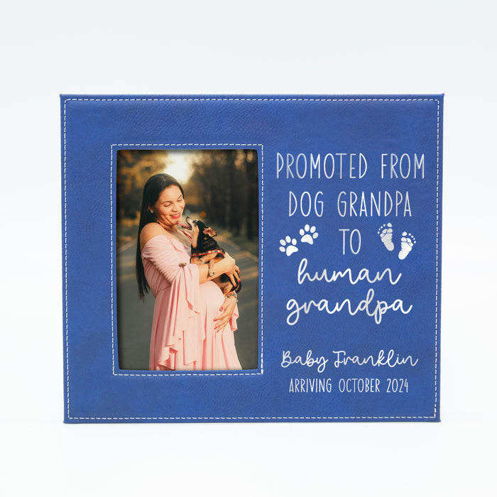 Personalized Grandpa-to-be Dog Lover Picture Frame