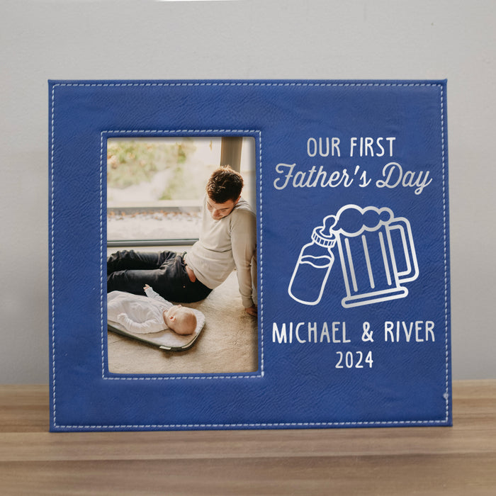 Personalized Our First Father's Day Cheers Picture Frame