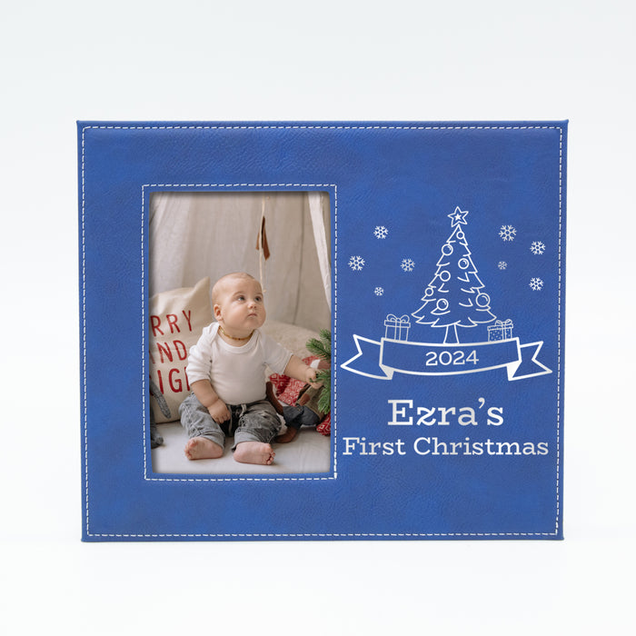Personalized Baby's First Christmas 2024 Picture Frame