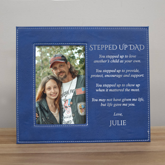 Personalized Stepped Up Dad Picture Frame