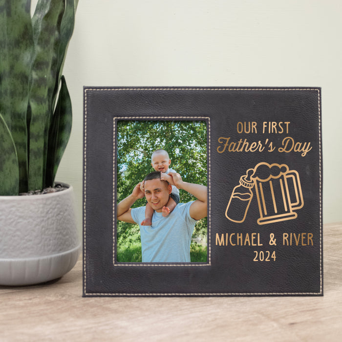 Personalized Our First Father's Day Cheers Picture Frame