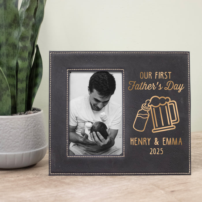 Personalized Our First Father's Day Cheers Picture Frame