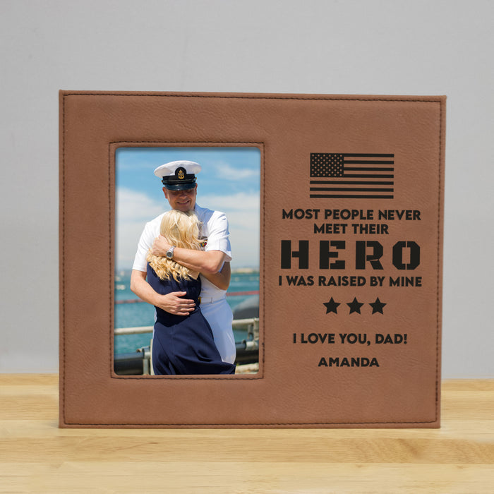 Personalized I Was Raised By My Hero Picture Frame