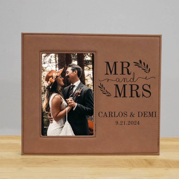 Personalized "Mr & Mrs" Boho Wedding Picture Frame