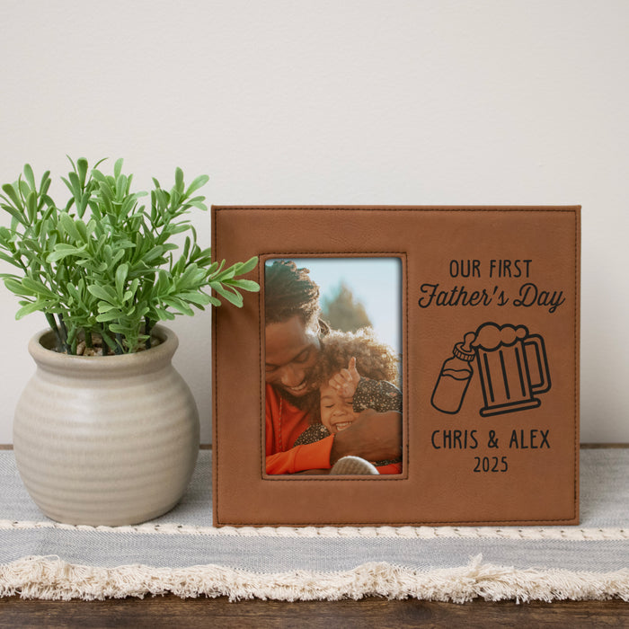 Personalized Our First Father's Day Cheers Picture Frame