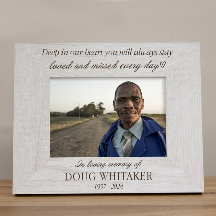 Personalized "Deep In Our Heart" Memorial Picture Frame