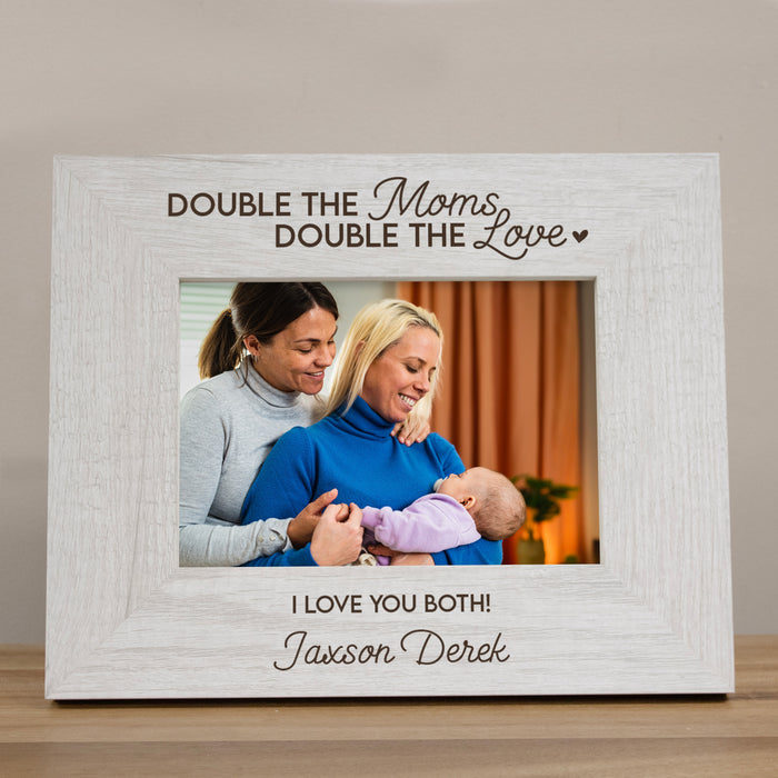 Personalized "Double the Moms, Double the Love" Picture Frame