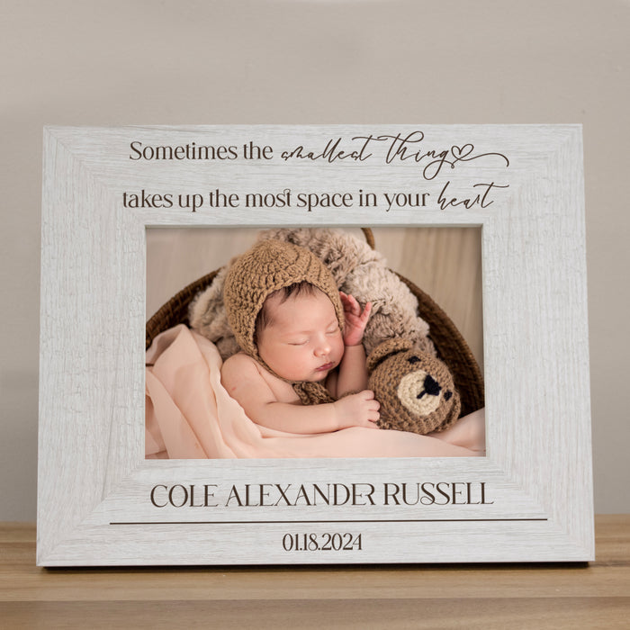 Personalized "Smallest Thing Takes Up The Most Room In Your Heart" Baby Picture Frame