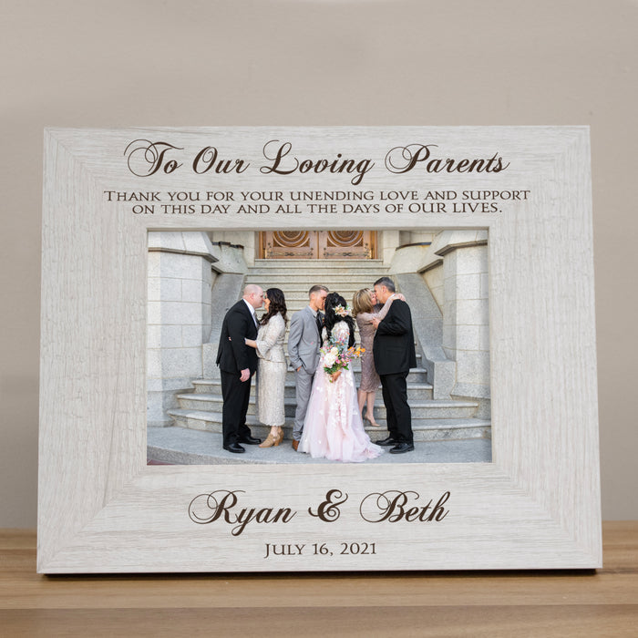 Personalized "To Our Loving Parents" Wedding Picture Frame