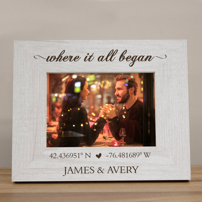 Personalized "Where It All Began" Coordinates Picture Frame