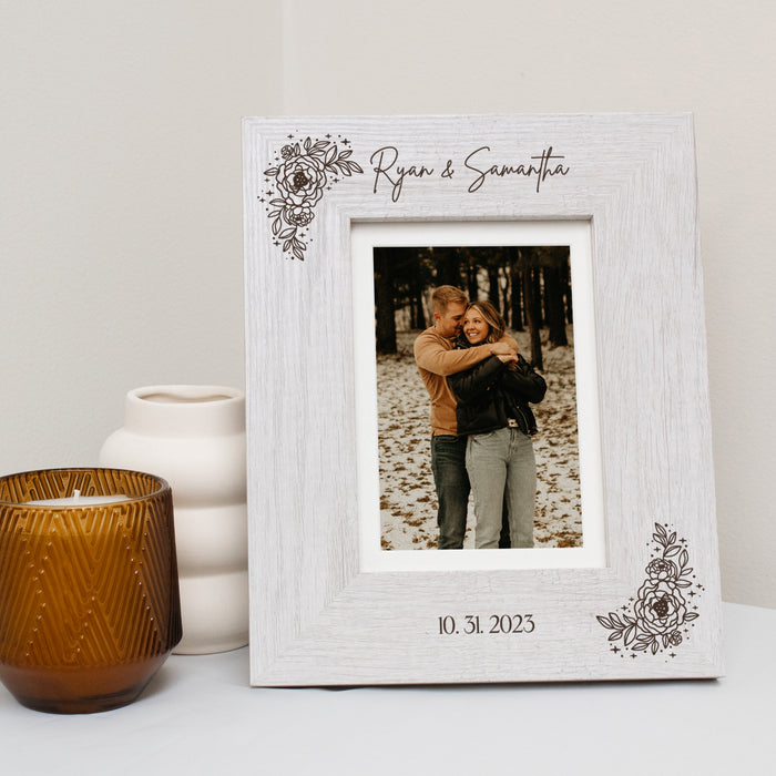 Personalized Floral Wedding Picture Frame