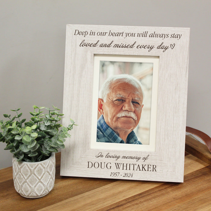 Personalized "Deep In Our Heart" Memorial Picture Frame