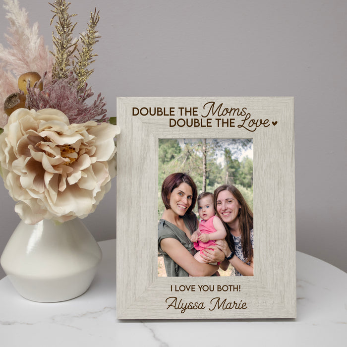Personalized "Double the Moms, Double the Love" Picture Frame