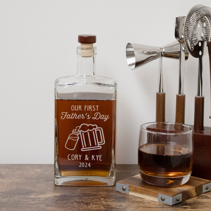Personalized First Father's Day Cheers Decanter