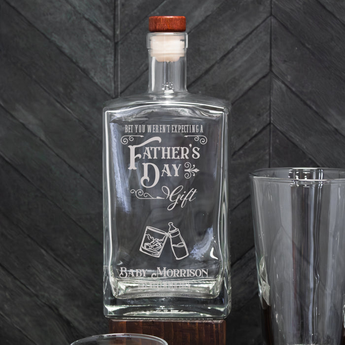 Personalized Pregnancy Announcement for Partner Father's Day Decanter