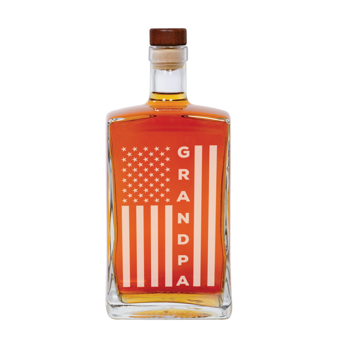 Personalized American Flag Grandfather Decanter