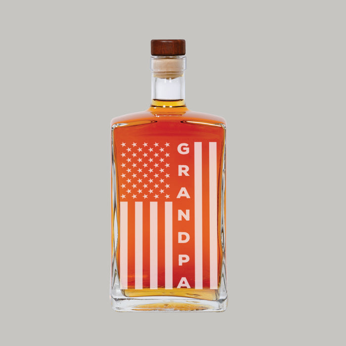 Personalized American Flag Grandfather Decanter