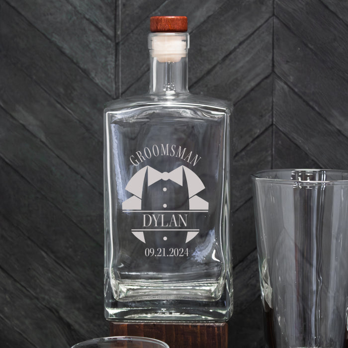 Personalized Groomsman Suit Wedding Party Gift Decanter