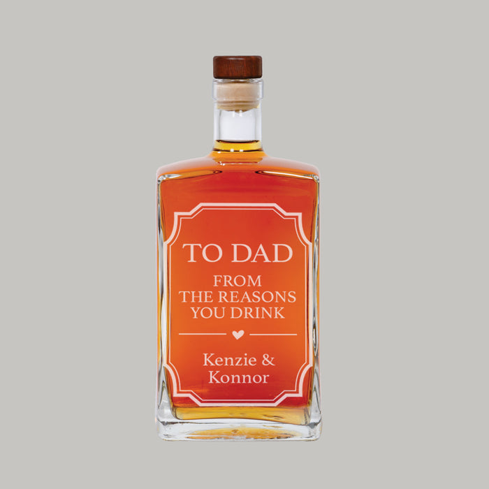 To Dad From the Reasons You Drink Whiskey Decanter