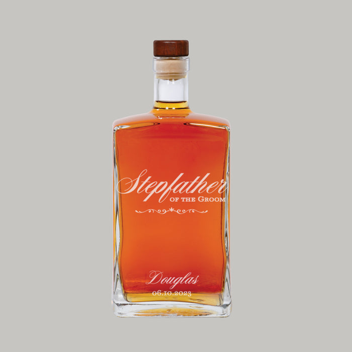 Personalized "Stepfather of the Groom" Whiskey Decanter